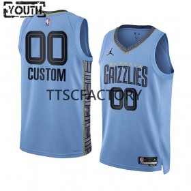 Maillot Basket Enfant Memphis Grizzlies Personnalisé Jordan 2022-23 Statement Edition Bleu Swingman